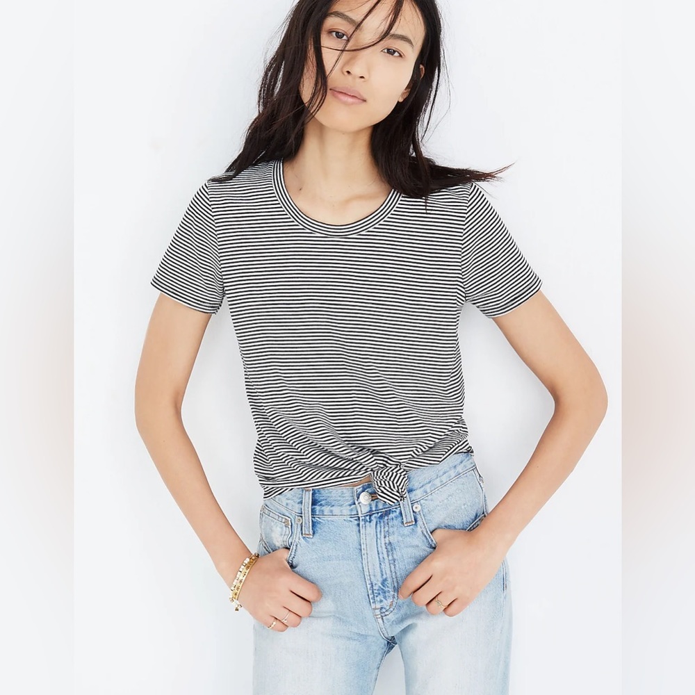 Madewell Knot-Front Tee in Stripe